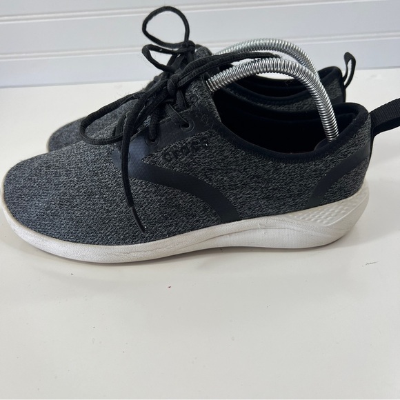 Crocs RideLite Grey Black Lace Up Shoes Sneakers 205162 Mens Size 8 - Picture 1 of 9